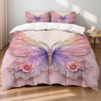 Butterfly Print Microfiber Duvet Cover Set