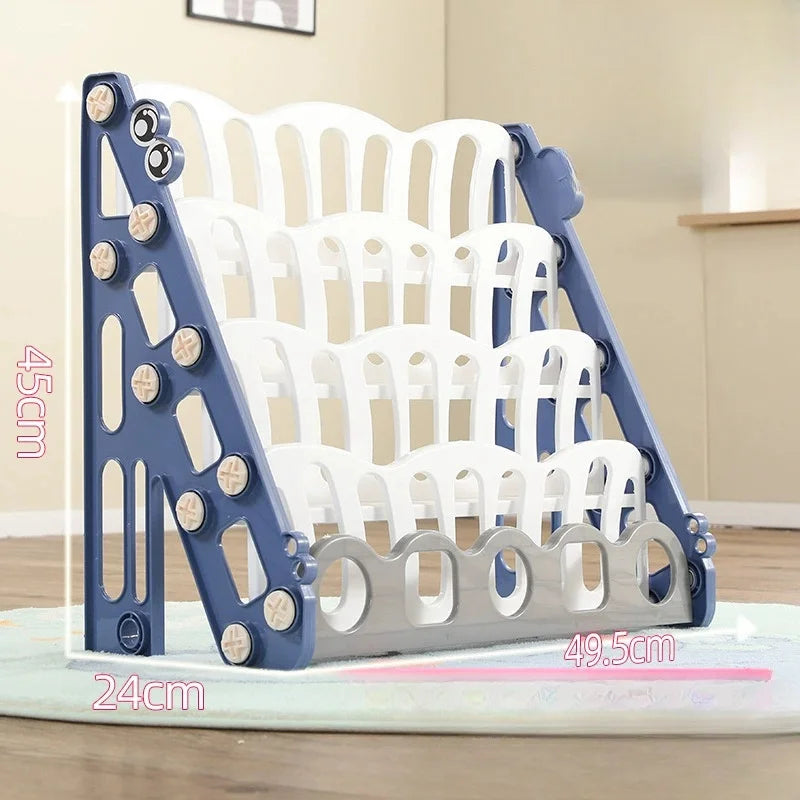 Kids Cartoon Duckling 5-Layer Bookshelf Toy Storage Rack