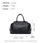 Women's Snake Pattern Cowhide Leather Shoulder Tote Bag