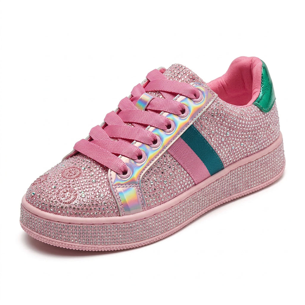 Women's Sparkle Rhinestone Platform Fashion Casual Sneakers