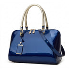Women's Solid Color PU Leather Handbag Shoulder Tote Bag