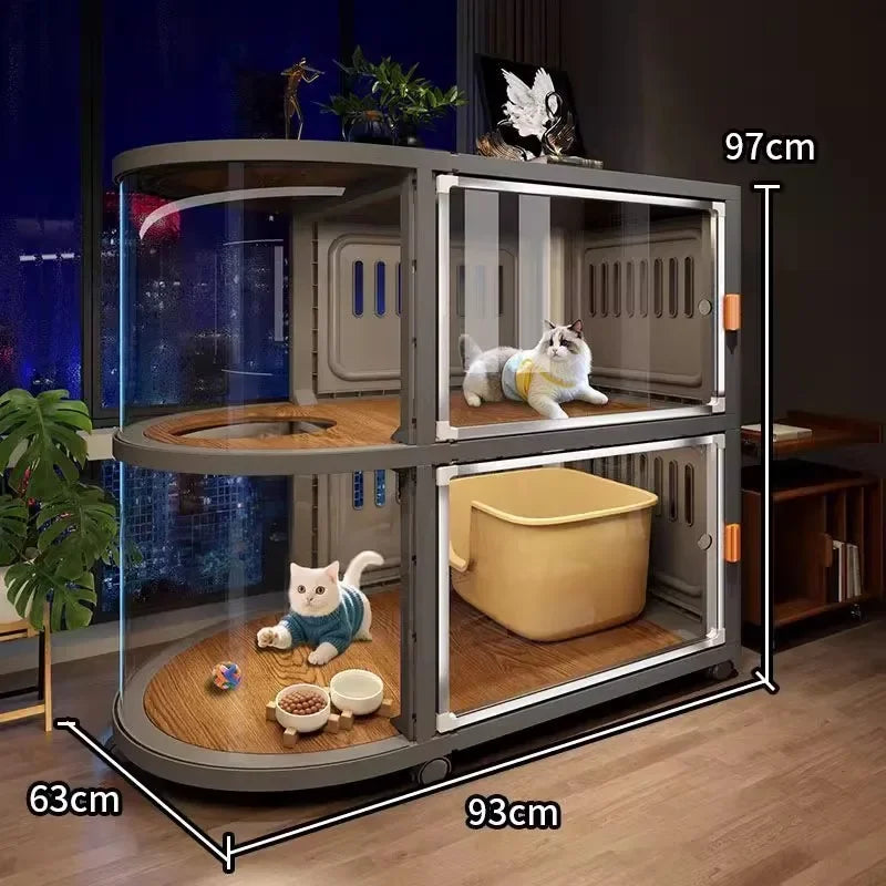 Panoramic Multi-Level Cat Cabinet House Enclosure for Cats
