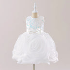 Girls' Sequin 3D Flower Tulle Party Dress