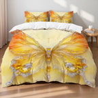 Butterfly Print Microfiber Duvet Cover Set