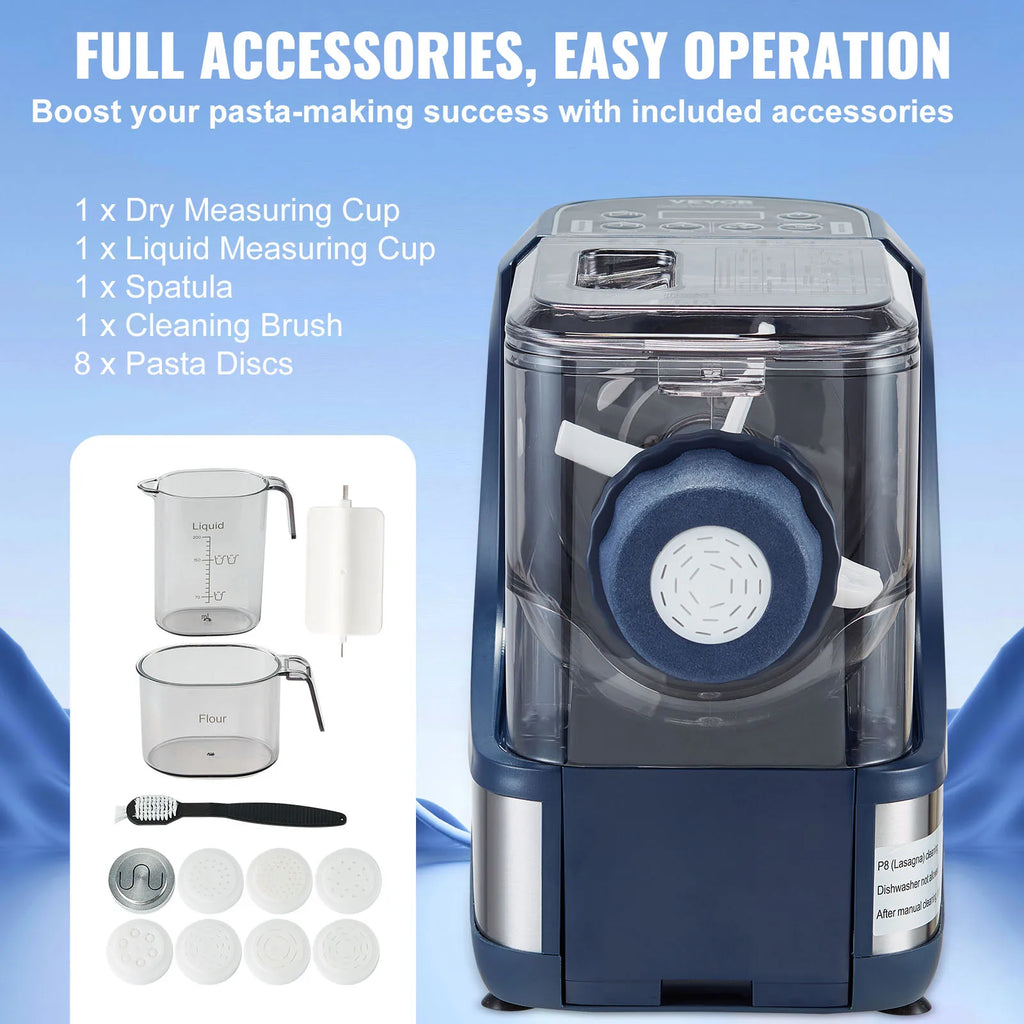 Automatic Electric Pasta Maker Machine with 8 Discs 1.1 lb Capacity