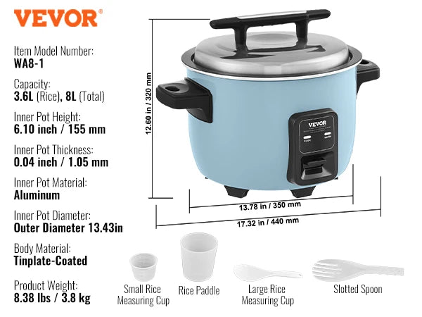 Commercial Electric Rice Cooker with Aluminium Nonstick Inner Pot