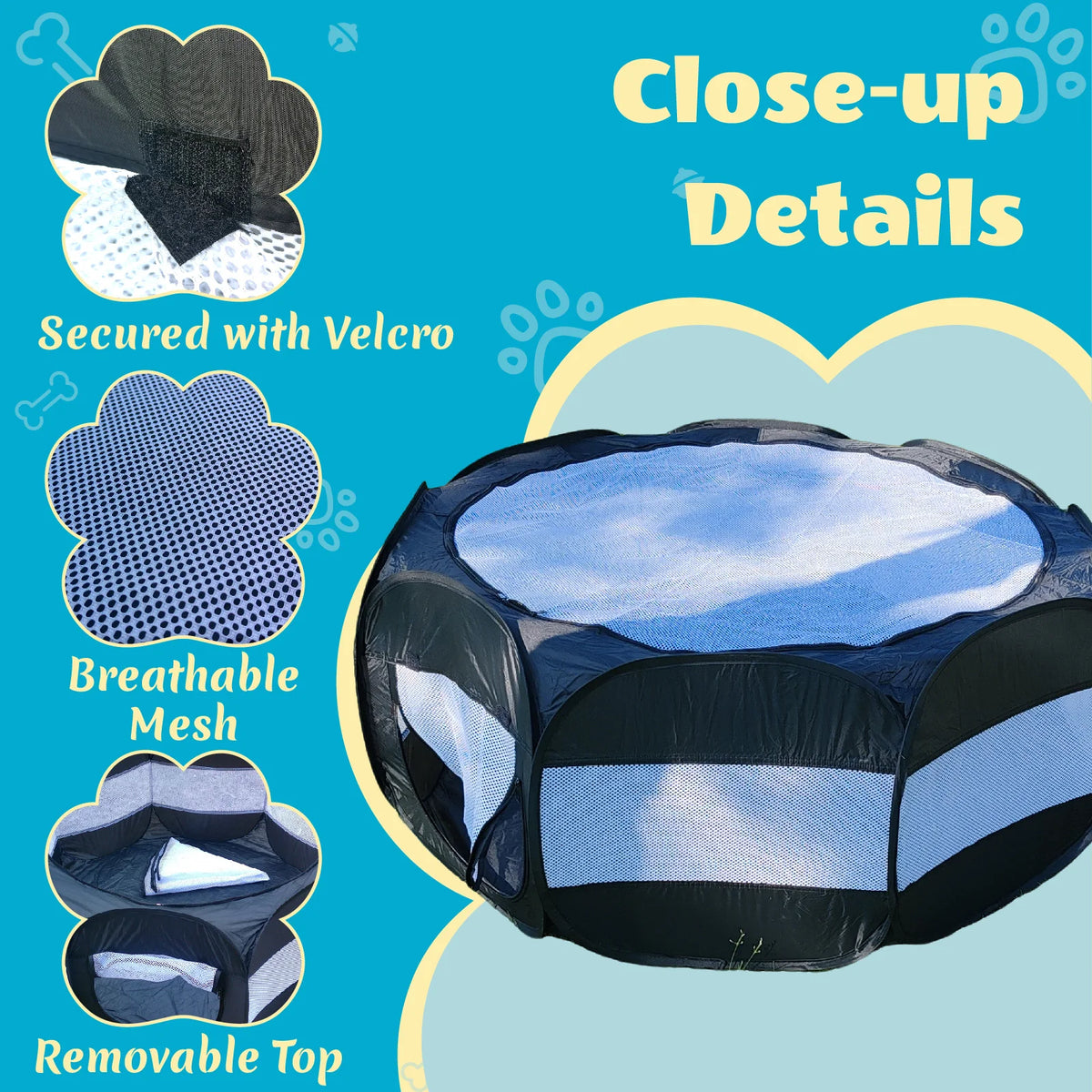 Foldable Portable Small Animal Playpen Enclosure for Cats Dogs