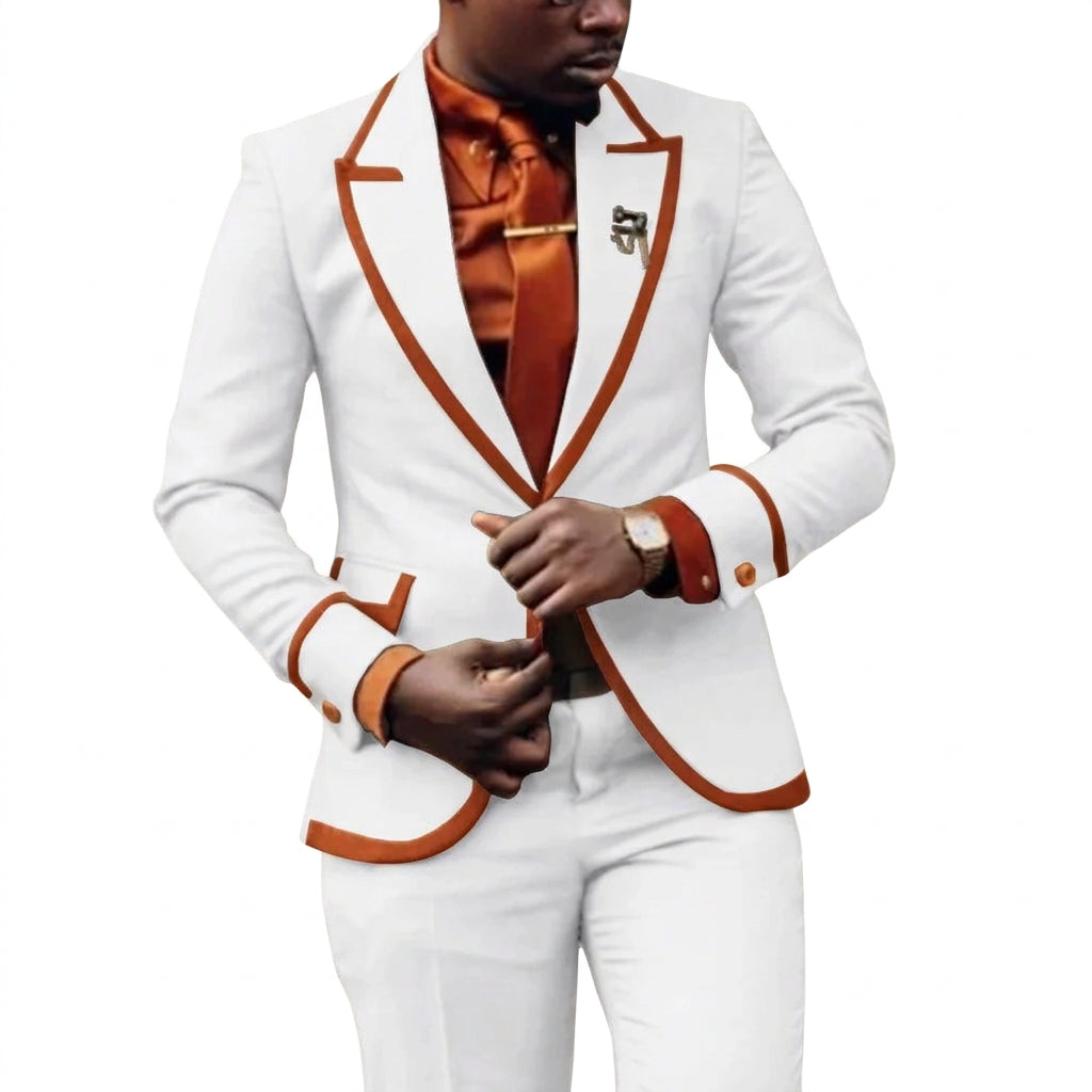 Men's Elegant Slim Fit 2-Piece Suit Set