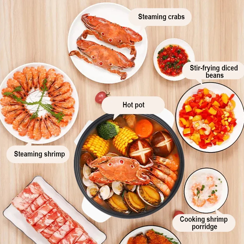 3.7-Quart Multifunctional Non-Stick Electric Hot Pot and Cooker