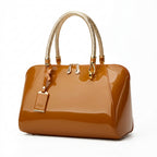 Women's Solid Color PU Leather Handbag Shoulder Tote Bag