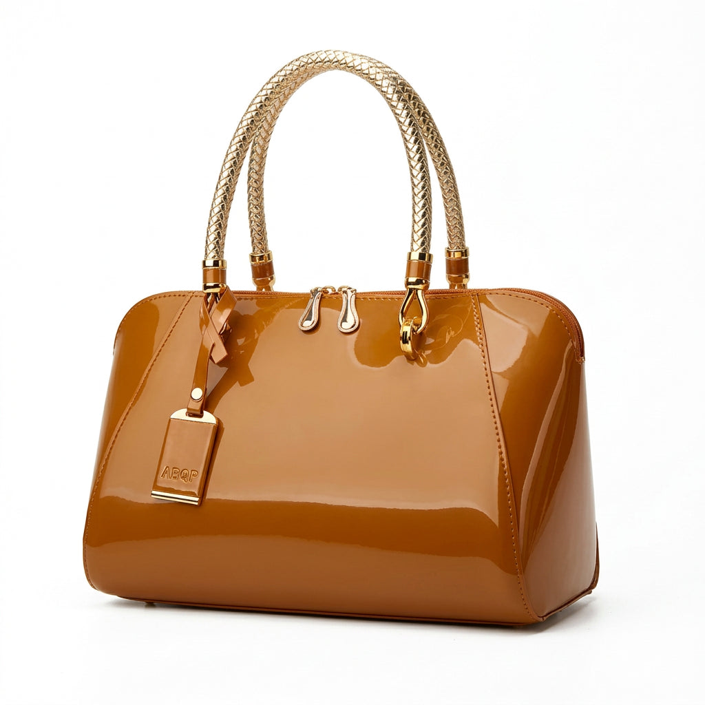 Women's Solid Color PU Leather Handbag Shoulder Tote Bag