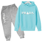 Kids' Printed Hooded Sweatshirt and Pants 2-Piece Set