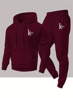 Men's Two-Piece Hooded Sweatshirt and Pants Set