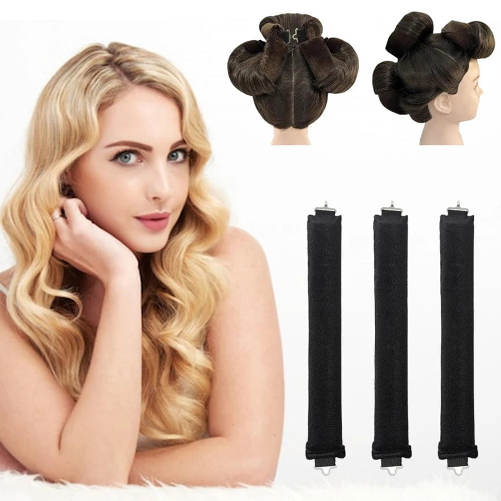 Heatless Hair Curling Rod Headband Set with Hook