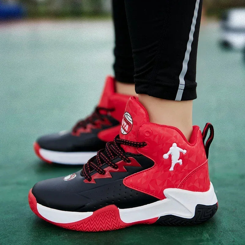 Kids' Breathable Non-Slip Lace-Up Basketball Sneakers