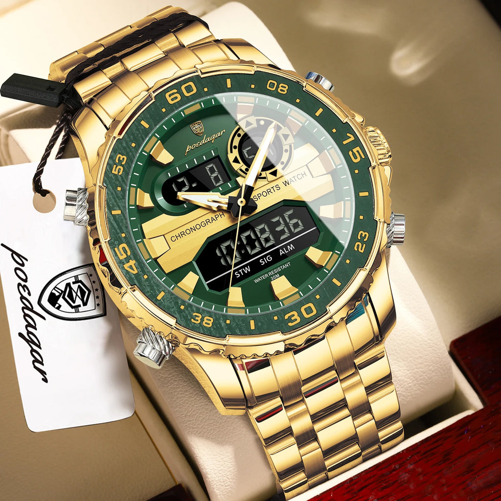 Men's Analog-Digital Quartz Watch with Week Date