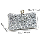 Women's Luxury Pearl Rhinestone Evening Clutch Bag