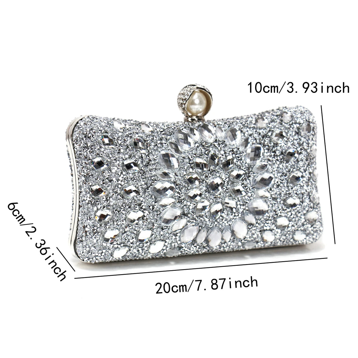 Women's Luxury Pearl Rhinestone Evening Clutch Bag