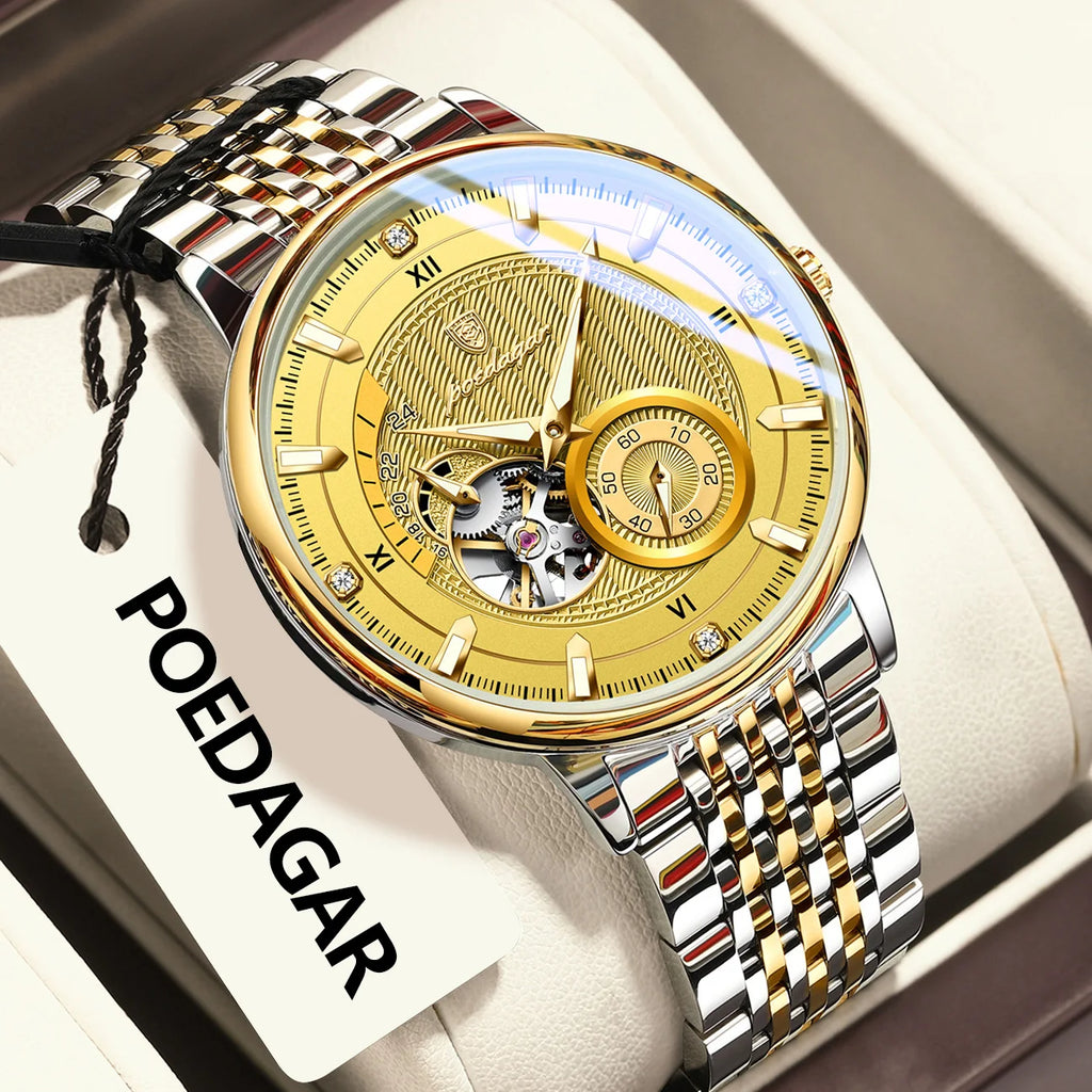 Men's Luminous Skeleton Tourbillon Automatic Watch