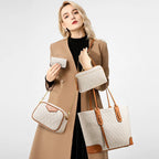 Women's Faux Leather Handbag and Crossbody Bag 4-Piece Set