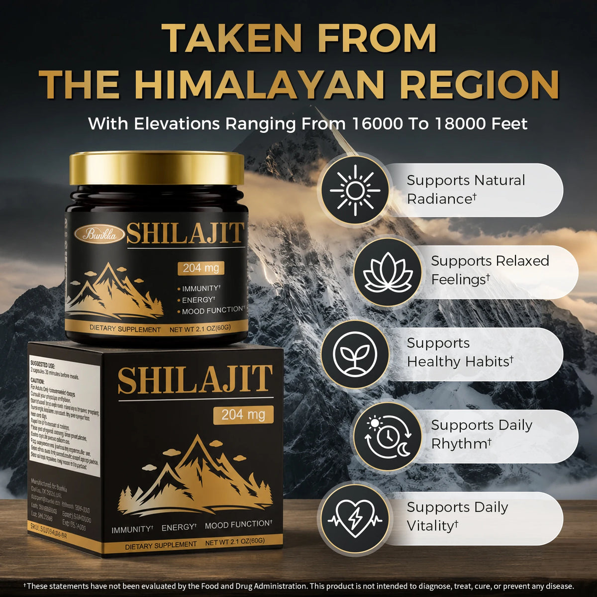 Shilajit Energy & Cognitive Support Dietary Supplement Resin