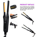 2-in-1 Titanium Mini Flat Iron Curling Iron for Short Hair