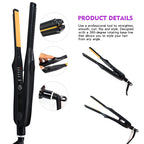 2-in-1 Titanium Mini Flat Iron Curling Iron for Short Hair