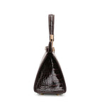 Women's Crocodile Pattern Cowhide Leather Handbag Tote Bag Q1834