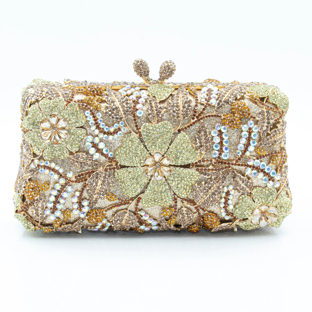 Women's Luxury Floral Rhinestone Evening Clutch Bag