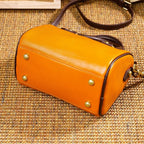 Women's Vintage Boston Genuine Leather Shoulder Handbag