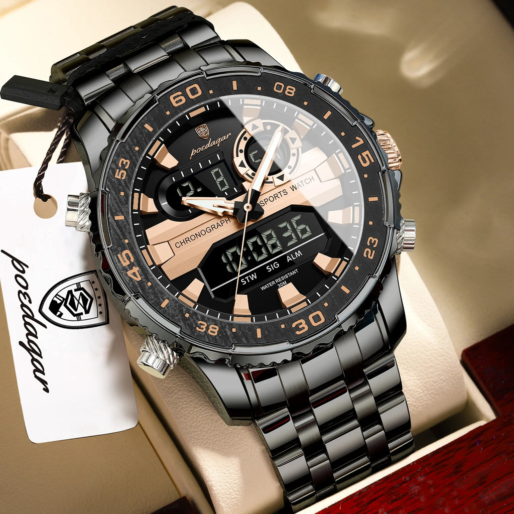 Men's Analog-Digital Quartz Watch with Week Date