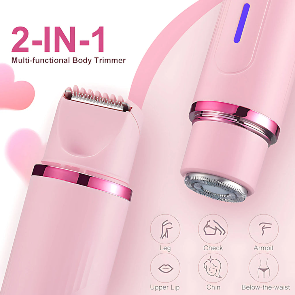 Women Dual-Head 2-in-1 Electric Shaver Hair Trimmer Epilator RQ-3016