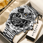 Men's Luminous Chronograph Stainless Steel Quartz Watch