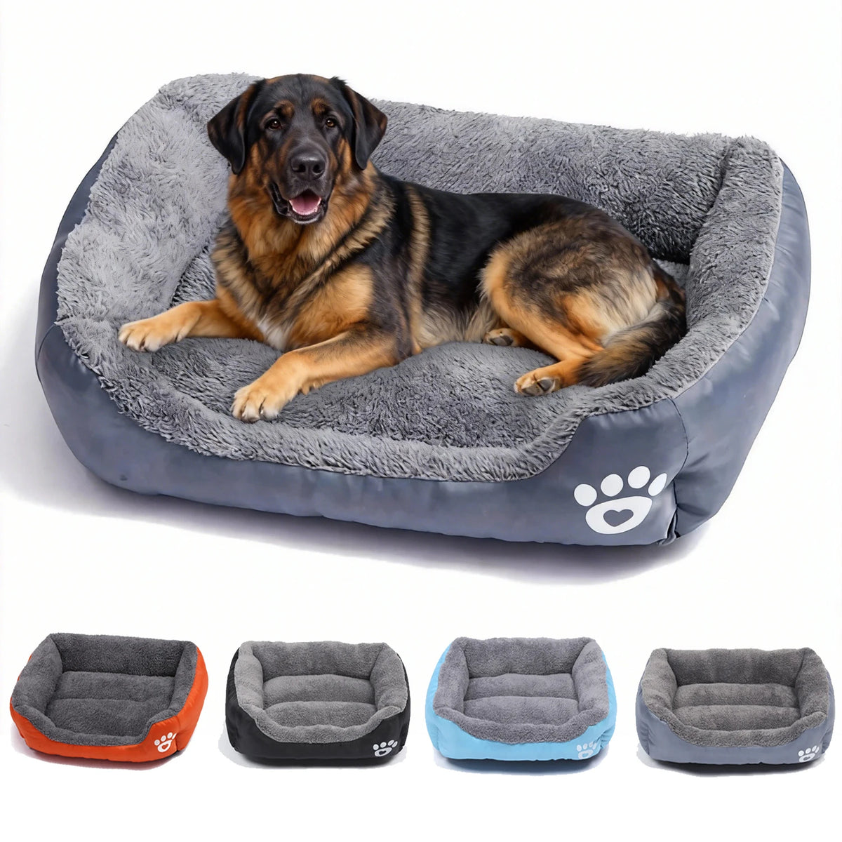 Soft Square Dog Sofa Warm Washable Pet Bed