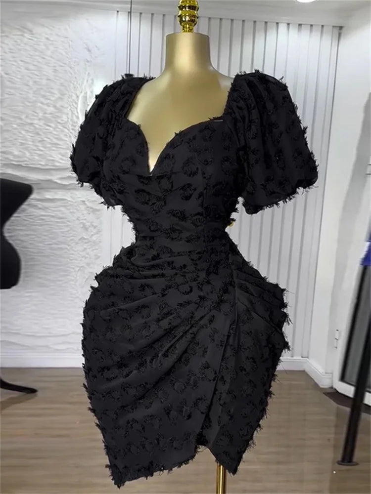 Women's V Neck Bodycon Draped Party Mini Dress