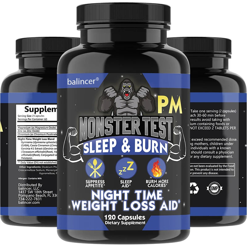 Nighttime Fat Burning Supplement with Magnesium Zinc Natural Plant Extracts
