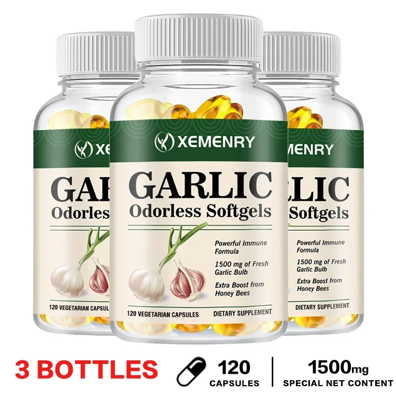 Odorless Garlic Heart and Cholesterol Support Capsules
