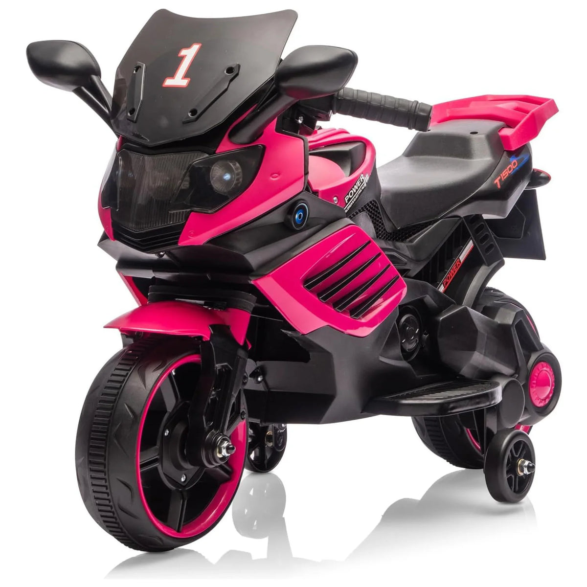 Kids 6V Electric Motorcycle Ride-On Toy with Training Wheels