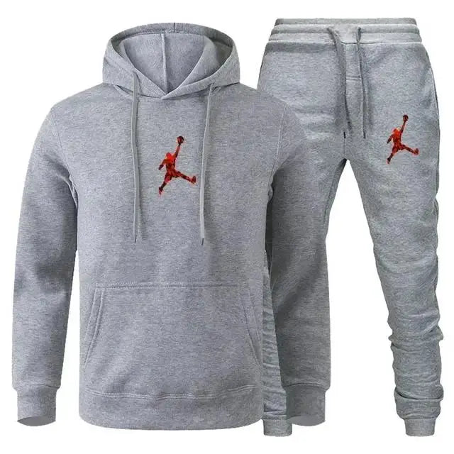 Men's Hooded Pullover and Jogger Pants Two-Piece Set