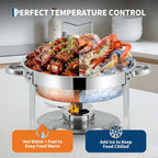 Stainless Steel Buffet Chafing Dish Set with Glass Lid 6 Qt