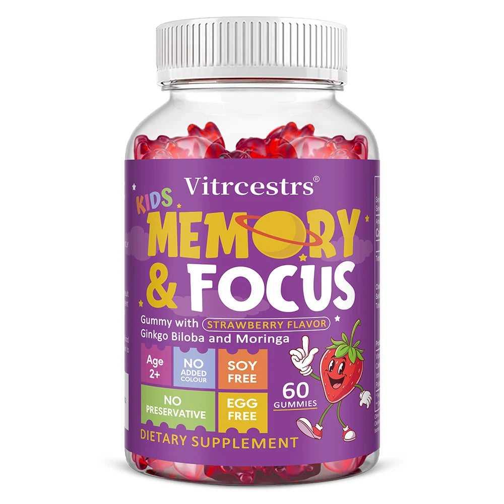 Focus and Attention Support Dietary Supplement Gummies
