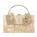 Women's Luxury Acrylic Floral Evening Clutch Bag