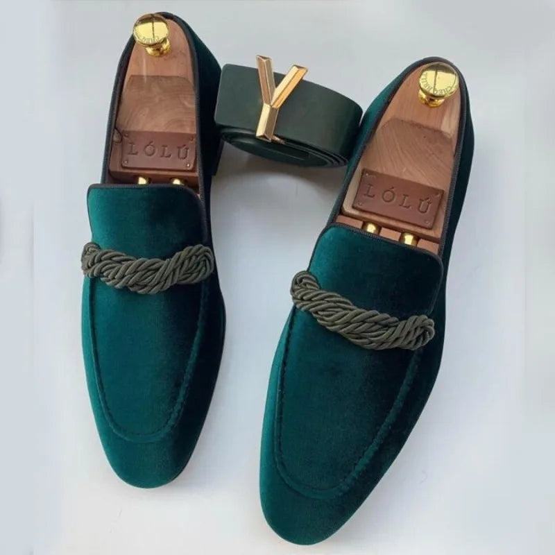 Men's Suede Deerskin Slip-On Loafers