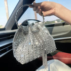 Women's Luxury Crystal Rhinestone Evening Bucket Bag