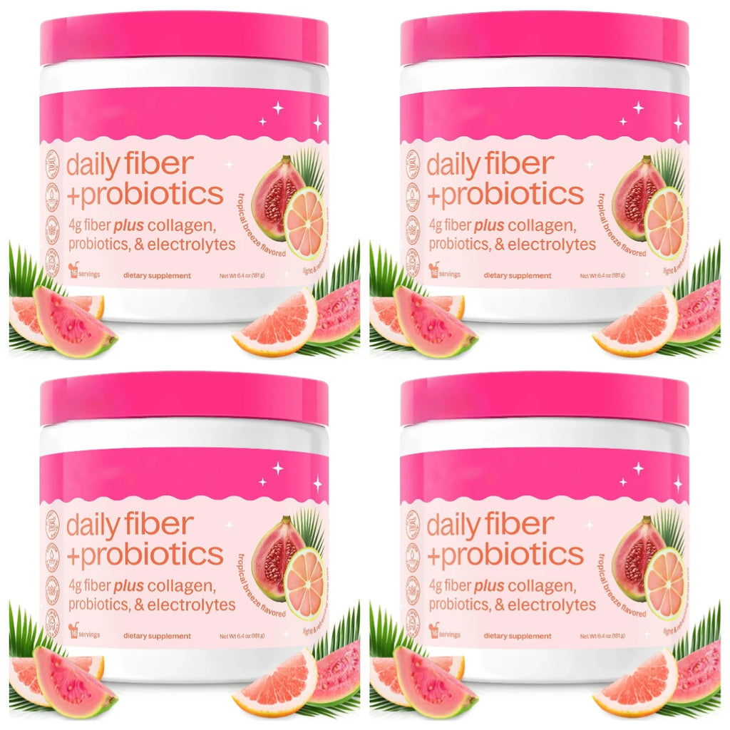 Fiber Probiotics Powder Acacia Collagen Peptides Electrolytes Tropical Breeze 16 Servings