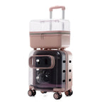 Double-layer Rolling Pet Stroller Carrier Backpack for Cats Dogs