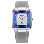 Men's Fashion Square Stainless Steel Quartz Wristwatch