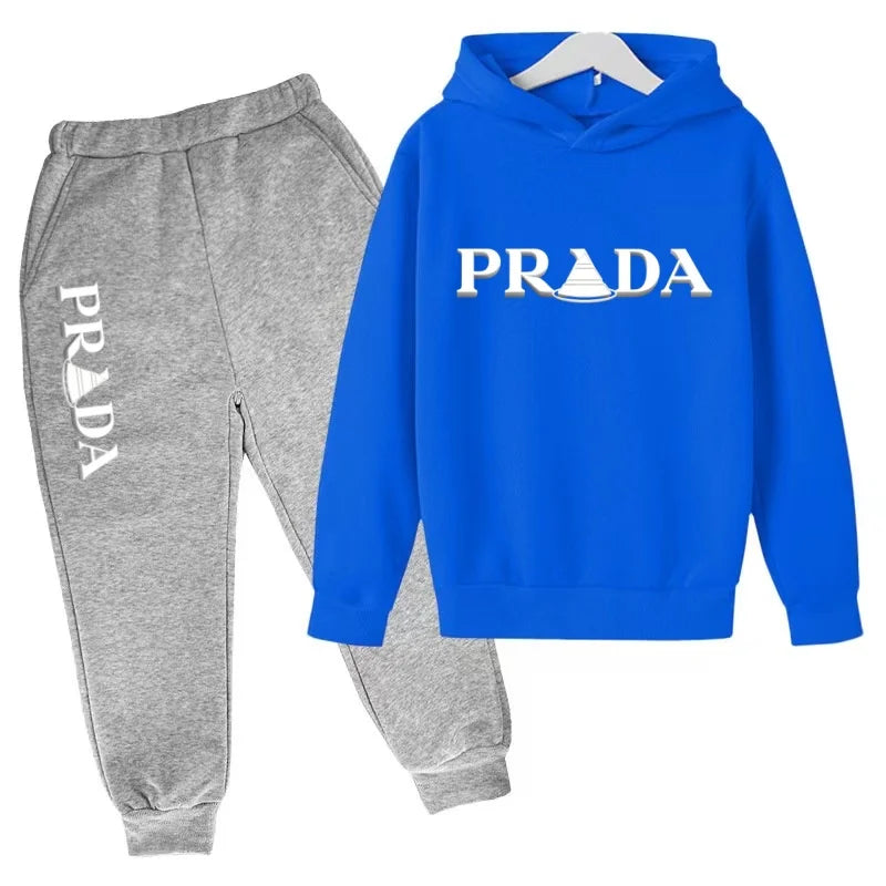 Kids' Printed Hooded Sweatshirt and Pants 2-Piece Set