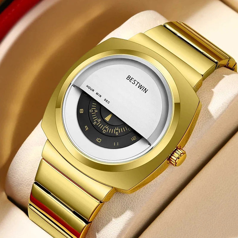 Men's Luxury Creative Stainless Steel Quartz Wristwatch