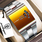 Men's Rectangle Quartz Stainless Steel Watch with Box